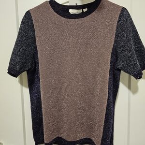 Boss merino superfine short sleeve shimmer sweater